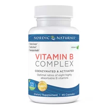 Nordic Naturals Vitamin B Complex - Optimal Ratio B Vitamins, Vegan, 45 Count