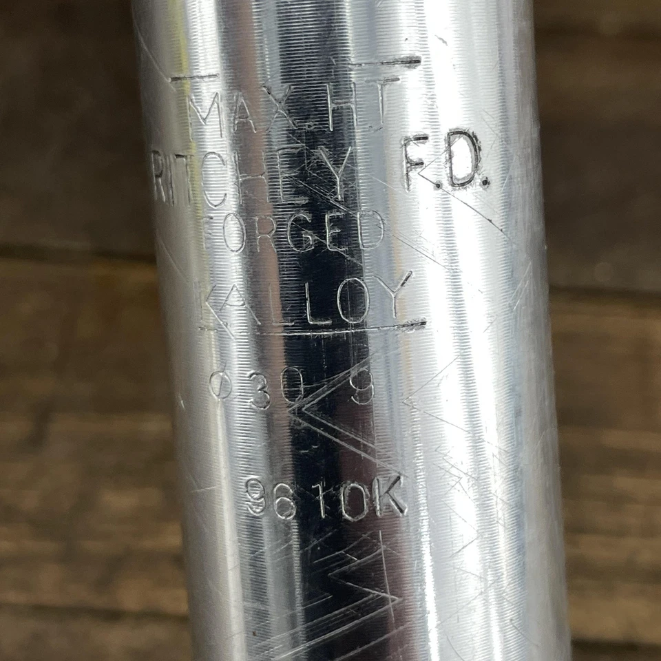 Tija de sillín de aleación forjada Ritchey de colección 30,9 mm 1996 90 MTB bicicleta de montaña plateada Foto 3 de 4