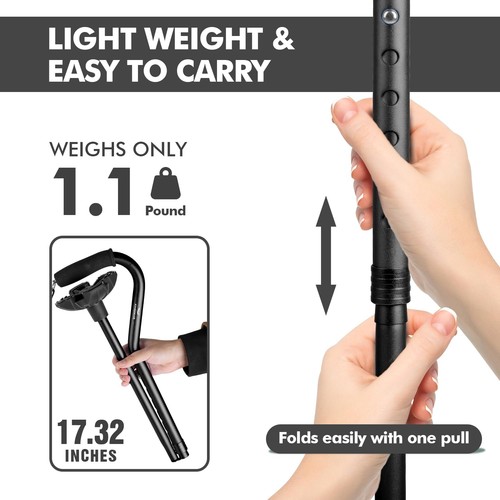 KINGGEAR F1 Walking Stick, Cane for Women 1 Count (Pack of 1), Purple  - Picture 5 of 6