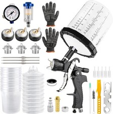 Lvlp Air Spray Gun Kit With 650ml Mixing Cup 10x Disposable Cups 1.31.72.0mm