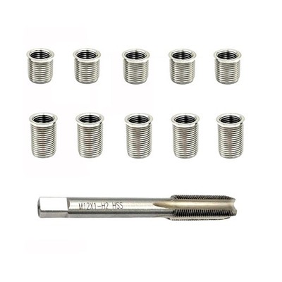 M10x1.0mm Stainless Steel Spark Plug Thread Repair Kit Insert Tool Replacement