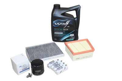 Inspektionskit 1,5 16V Ford EcoSport inkl. 5 Liter 5W20 Wolf Motoröl 53332227