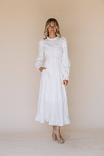 Caroline White Temple Dress / Simple Wedding Dress