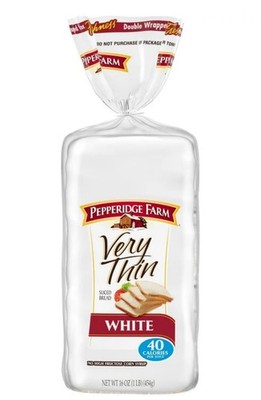   New Pepperidge Farm VERY THIN White Sandwich Breakfast Soft Sliced Bread 16oz
