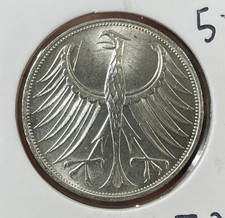 1971 D German 5 Marks Silver Coin Excellent Condition
