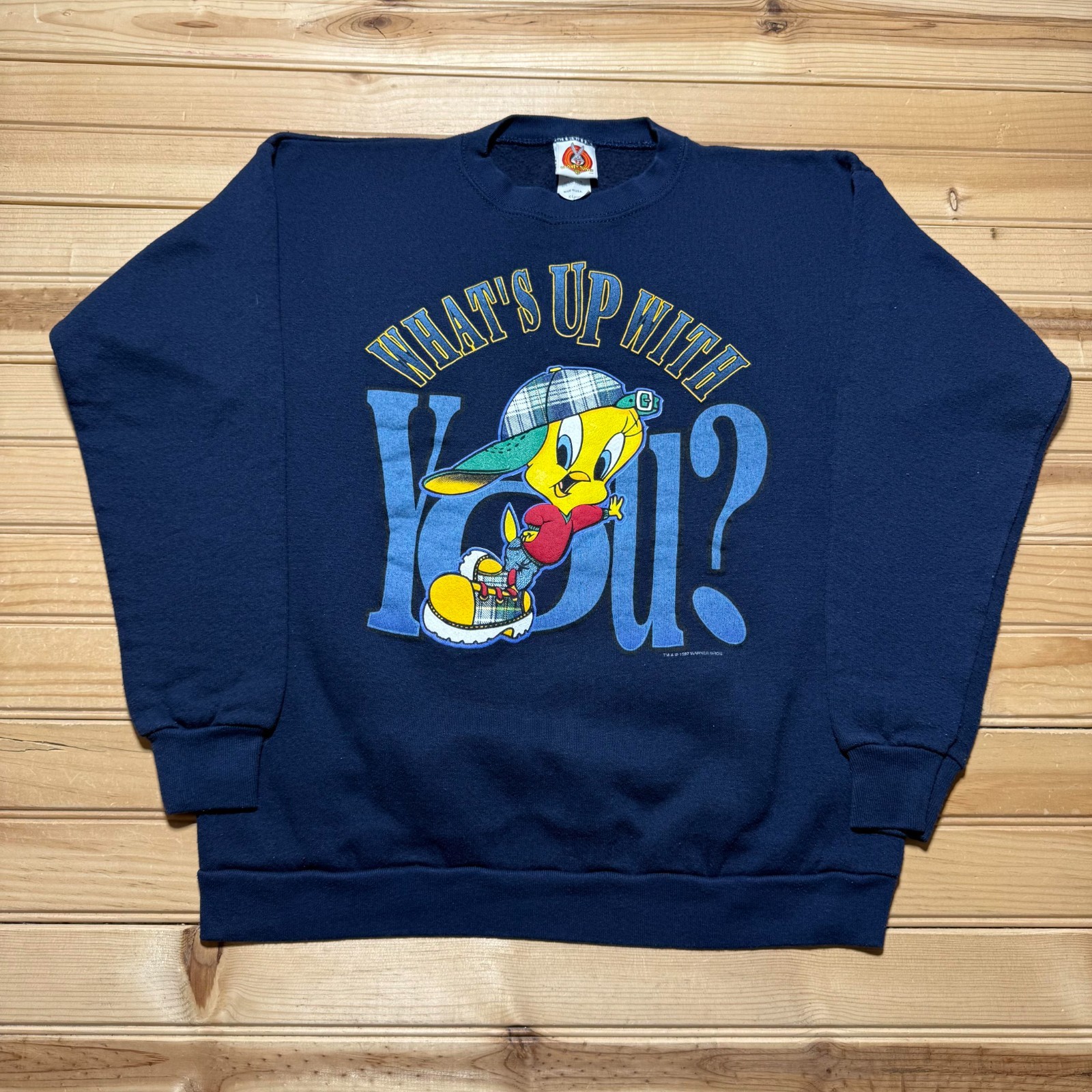 Vintage 1997 Looney Tunes Tweety Bird Crewneck Pullover Sweatshirt USA Made - XL