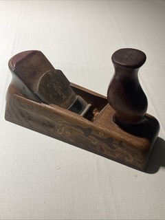 RARE Japanese Kanna Horned Wood Plane With Unique Marquetry Decoration