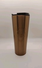 Starbucks 2022 Gold Copper Glitter Stainless Steel Cold Coffee Tumbler 16 Oz