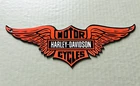 VINTAGE 12x3.75" HARLEY-DAVIDSON MOTORCYCLES WINGS OIL PORCELAIN GAS SIGN