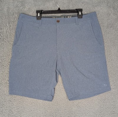 7 Diamonds Mens Size 38 4 Way Stretch Velocity Performance Shorts Blue Gray EUC