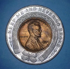 ENCASED 1924 CENT - MAASS & KEMPER 50th ANNIVERSARY (1875-1925) - *23155204 🌈