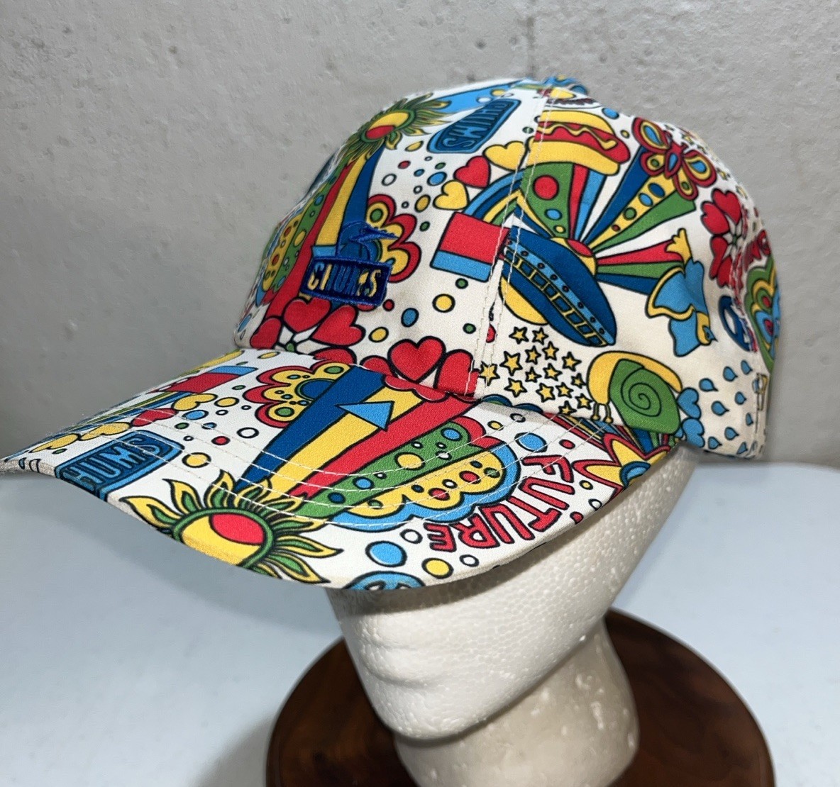 CHUMS Gortex Strapback Hat Cap Peace Love Print D… - image 1