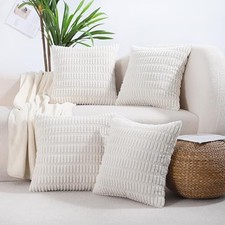 Decorative Throw Pillow Covers 18x18 Set of 4 18" x 18" Pack of 4 Cream