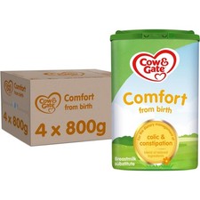 4 x 800g Cow & Gate Comfort Baby Milk Formula Suitable From Birth