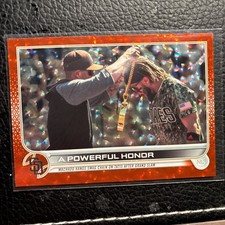 2022 TOPPS SERIES 2 648 A POWERFUL HONOR ORANGE ICE FOILBOARD /299 CHECKLIST