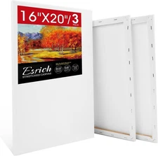 ESRICH Stretched Canvas for Painting 16x20 Inch, 3Pack Large Canvas for Painting