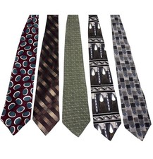 Zylos George Machado Silk Tie Bundle Lot 5 Mens Geometric Designer Made in USA