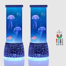 2 Pack Jellyfish Lamp, 16 Colors LED Night Light with Remote, USB/Battery Aqu...