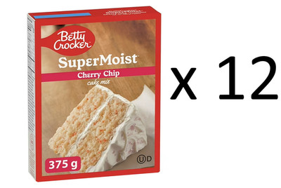 12 x Betty Crocker Super Moist Cherry Chip Baking Cake  Mix 375g - FREE SHIPPING