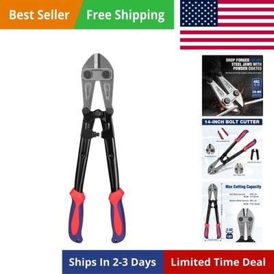 Bolt Cutter, Bi-Material Handle with Soft Rubber Grip, 14'', Red&Blue