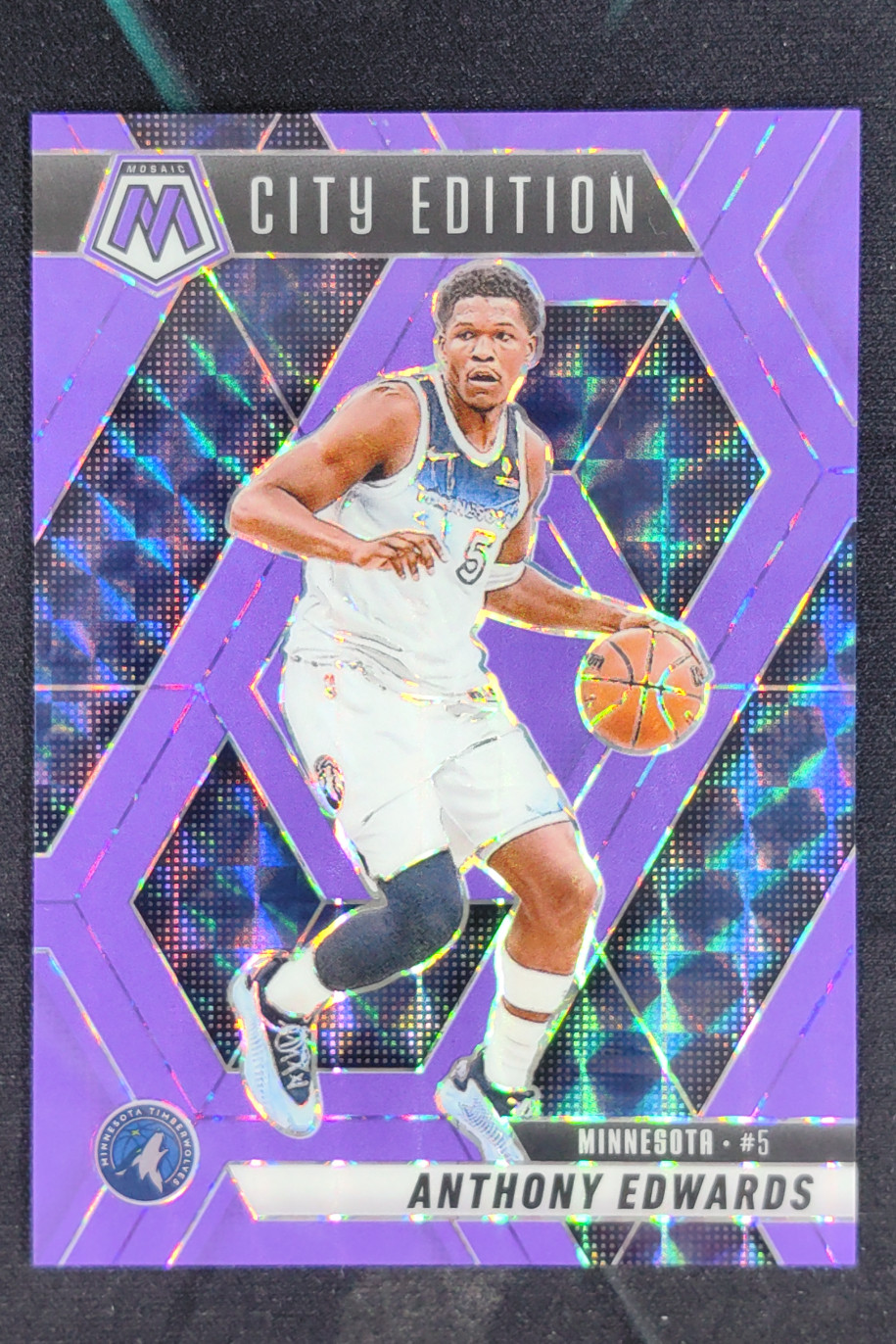 2024 Panini Mosaic Anthony Edwards City Edition Mosaic Purple Fluorescent /249 