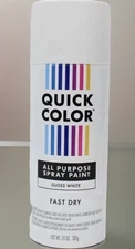 Quick Color 10 Oz. Gloss White General Purpose Interior Exterior Spray Paint