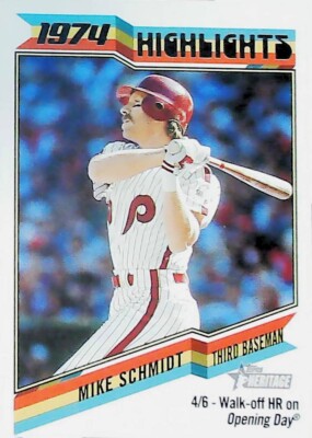 2023 TOPPS HERITAGE HIGH NUMBER 74H-9 1974 HIGHLIGHTS MIKE SCHMIDT FREE SHIP