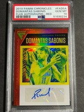 2019-20 Panini Chronicles Flux Domantas Sabonis Auto RED PSA 10 POP 1