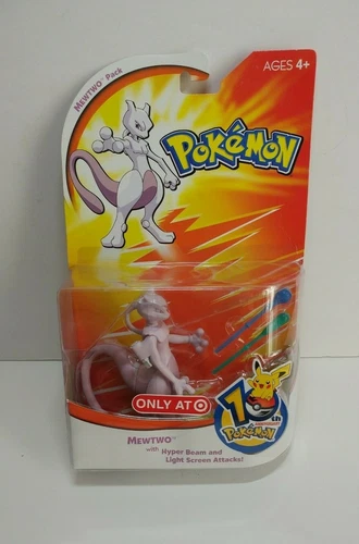 NEW POKEMON MEWTWO FIGURE HYPER BEAM ATTACKS 2005 HASBRO TARGET 10th Anniversary