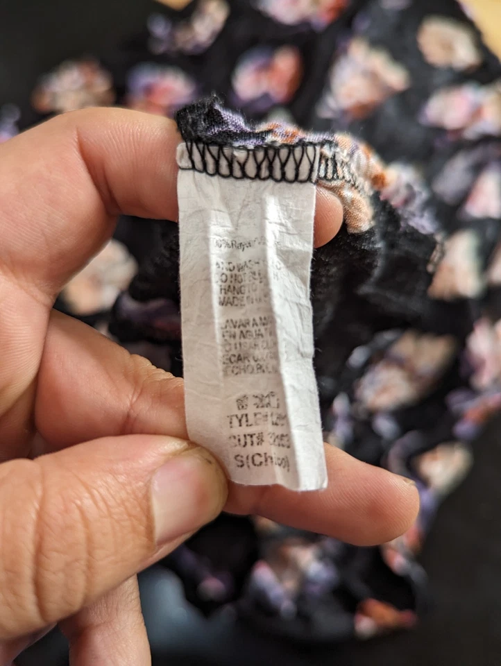 Mujer Delicado Hooligan Negro Floral Cárdigan Blusa Talla S Foto 3 de 4