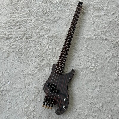 Musoo brand electric bass headless bass zebra wood body 4 string