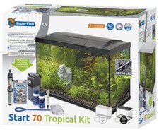 Superfish Start 70 Complete Tropical Aquarium Fish Tank Set 60L Black or White