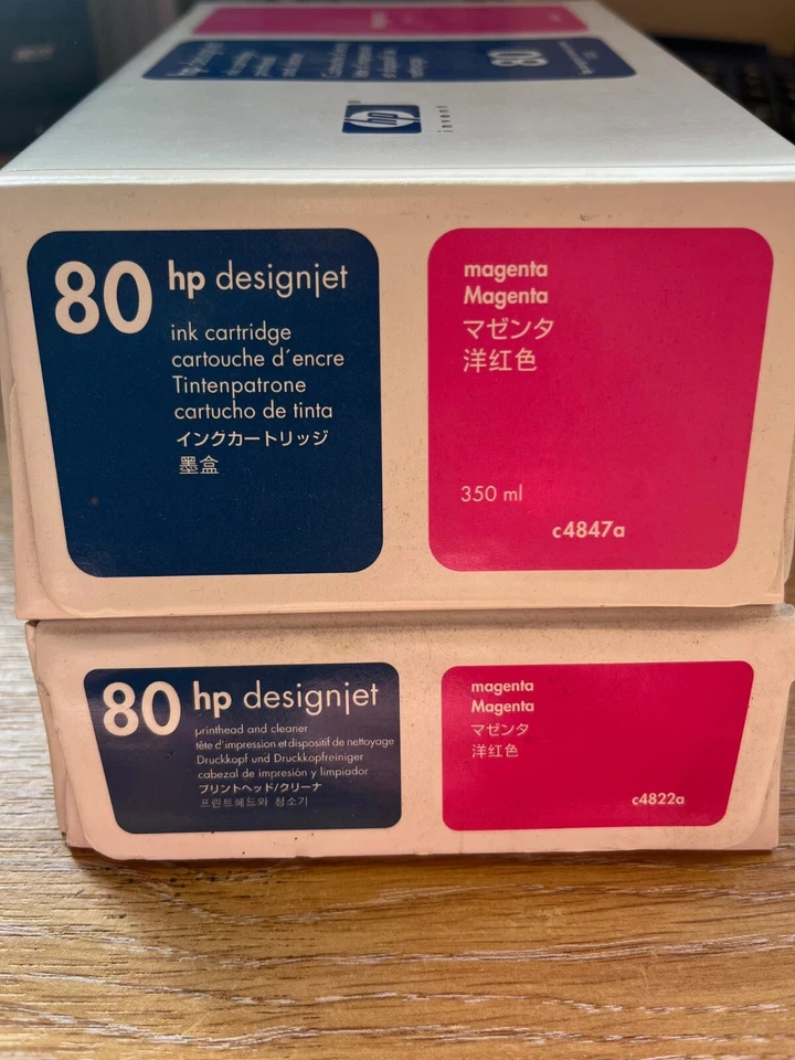 Genuine HP 80 Magenta Ink cartridge, Printhead and Cleaner C4892A - Image 3 of 4
