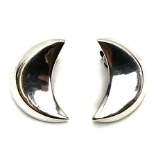 Signed ND Hollow Sterling Silver 925 Cresent Moon Post Earrings 1 1/4”, 8 Grams