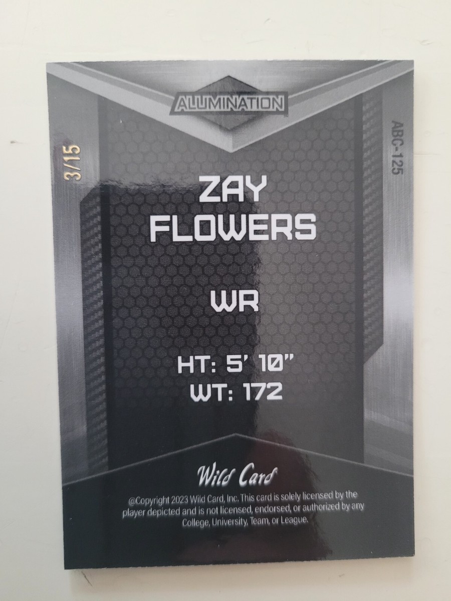 2023 Wild Card Alumination Orange Sparkle #125 Zay Flowers RC #3