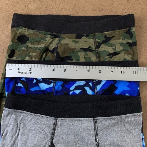 Hanes Boys Size Large Gray Blue Green Camo Cotton Bend Boxer Brief 3 Pack New - Picture 4 of 6