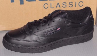 MENS REEBOK CLUB C 85 in colors BLACK / CHARCOAL SIZE 10