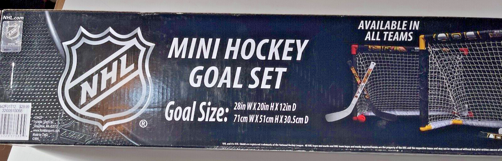 Chicago Blackhawks NHL Franklin Team 4PC Mini Sticks, Ball Hockey Net