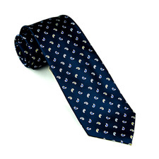 Mens Blue  Paisley 3.5" Wide Tie 9cm Necktie Traditional Geometric Fashion