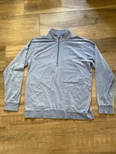 Travis Mathew Sweater Mens XL Blue 1/4 Zip Pullover Golf Sports Performance Top