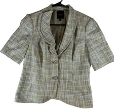 The Limited Collection MEDIUM Green Gold Tan Jacket Blazer Textured