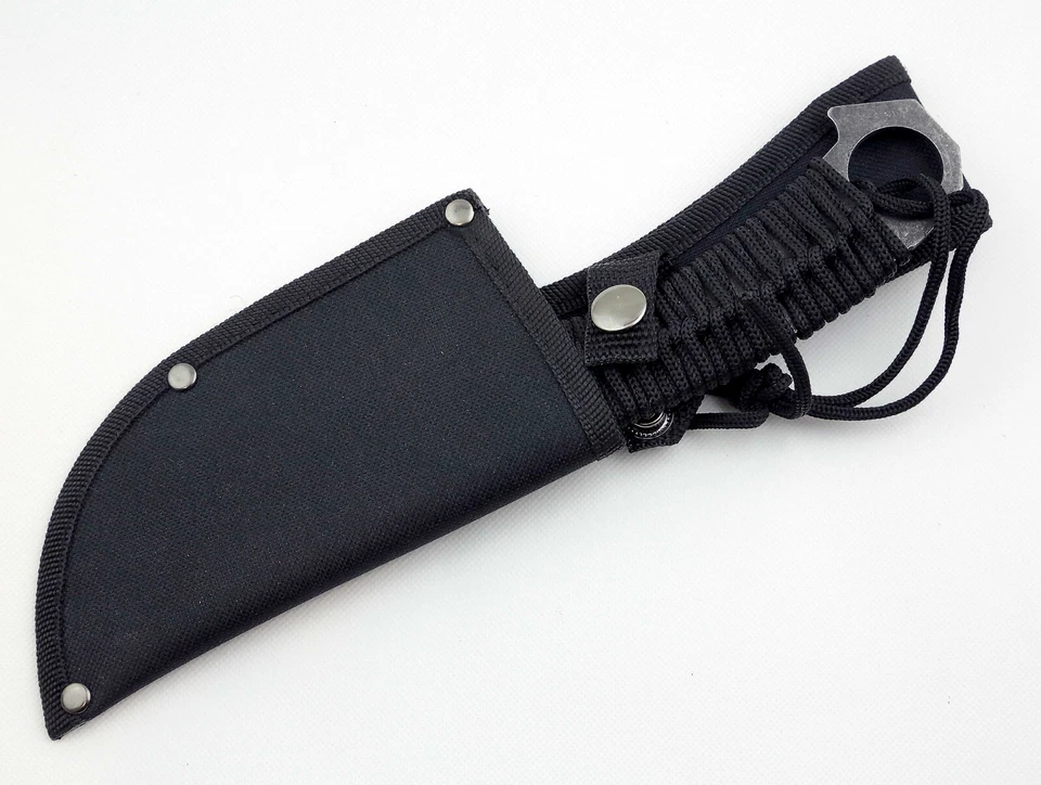 CUCHILLO SUPERVIVENCIA MACHETE CAZA TÁCTICO RASTREADOR SOBREVIVIENTE 10" FUNDA HOJA FIJA Foto 4 de 4