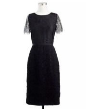 NWT $395 J.Crew Noelle Dress Size 4 Guipure Black Lace Z168-15