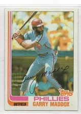 1982 Topps Baseball Card #20 Garry Maddox-Philadelphia Phillies
