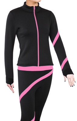 Figure Skating Polartec Fleece Spiral Jacket - Bubble Gum