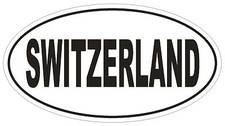 Switzerland Oval Bumper Sticker or Helmet Sticker D2267 Euro Oval Country Code
