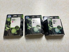 3 Genuine HP 88XL Ink Cartridges Officejet Pro BYMC New 3 Sealed Expired Date