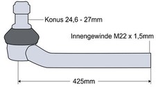 Giunto Sferico Sfera Destra per Fendt Farmer 312, Favorit 512 514 515, Gt 395GT