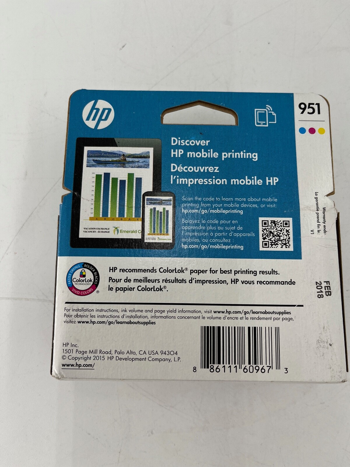 HP INK 951 Tri Color Cyan, Magenta, Yellow OEM Cartridges New Sealed