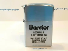 Vintage BARRIER CO. Advertising LIGHTER / Complete, Clean & Works Great!  [3577]